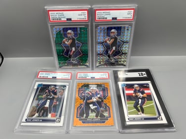 Lot of (5) PSA & SGC Mac Jones & Bailey Zappe Football Slabbed Rookie Cards - Almost all 10s