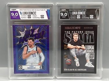 2020-21 Panini Donruss Optic Luka Doncic My House Purple #13 & 2020-21 Panini Hoops Luka Doncic Slam