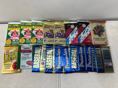 Lot of (18) Assorted 1990s Baseball Sealed Wax Packs