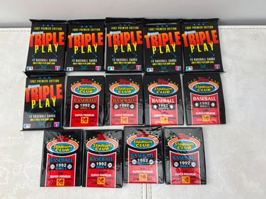 Lot of (14) 1992 Donruss Triple Play & 1992 Topps Stadium Club Sealed Wax Packs