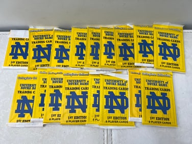 Lot of (17) 1990 Collegiate Collection Notre Dame 1st Edition Sealed Wax Packs