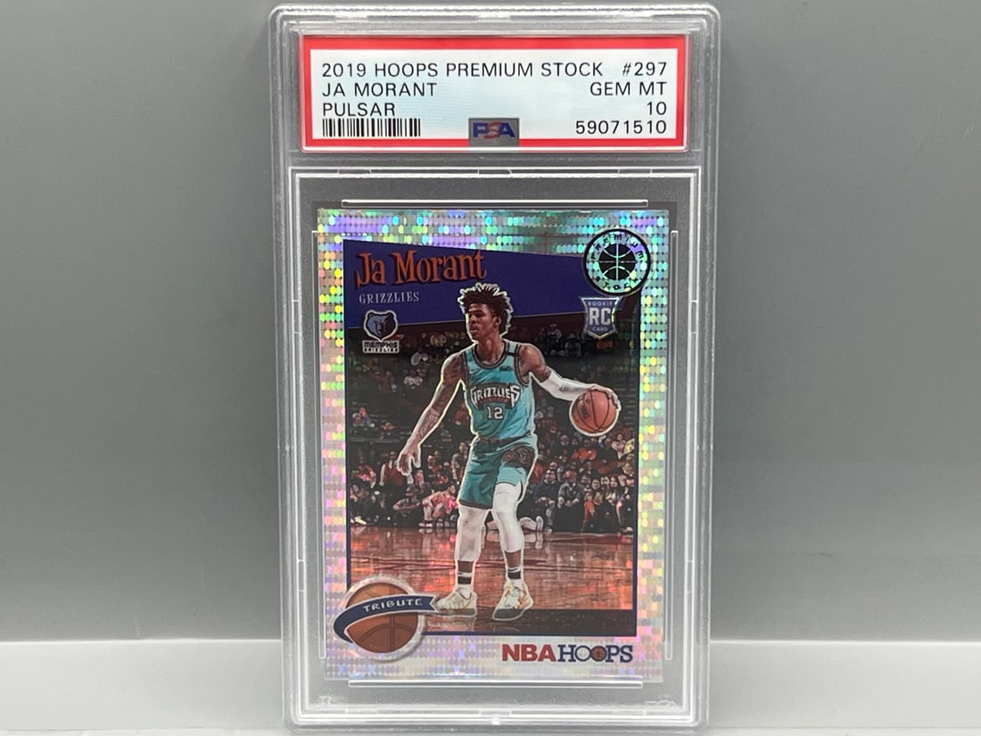 2019 Panini Hoops Premium Stock Ja Morant Pulsar Prizm RC #297 PSA Gem Mint 10: 2019 Panini Hoops Premium Stock Ja Morant Pulsar Prizm RC #297 PSA Gem Mint 10