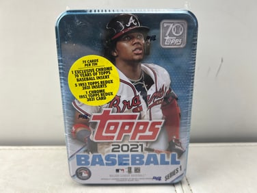 2021 Topps Series 1 Baseball Sealed Ronald Acuna Jr. Tin