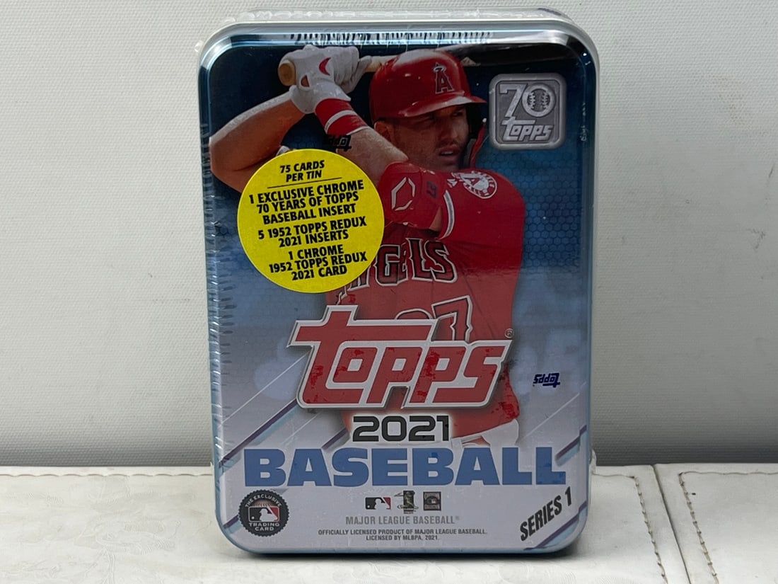 2021 Topps Series 1 Baseball Sealed Mike Trout Tin (1 of 2)