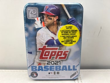 2021 Topps Series 1 Baseball Sealed Bryce Harper Tin