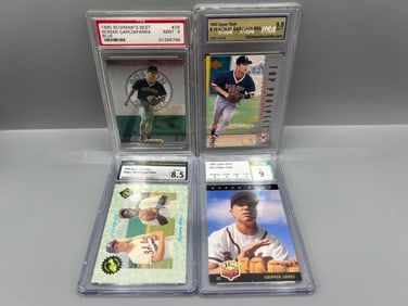 Lot of (4) Nomar Garciaparra & Chipper Jones Slabbed Baseball RC/Prospect Cards - Varying Grades &