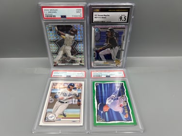 Lot of (4) CJ Abrams & Gavin Lux Slabbed Baseball RC Cards - Varying Grades & Companies