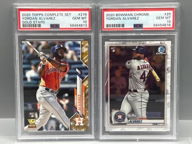 2020 Topps Complete Set Yordan Alvarez Gold Stars RC #276 PSA Gem Mint 10 & Bowman Chrome RC #25 PSA