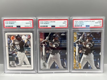 Lot of (3) Luis Robert PSA Slabbed Baseball Rookie Cards  2 GEM MINT 10s
