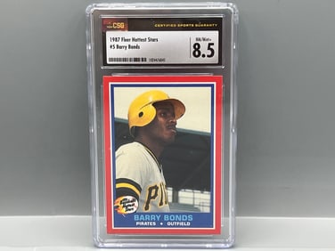 1987 Fleer Hottest Stars Barry Bonds RC #5 CSG NM-MT+ 8.5