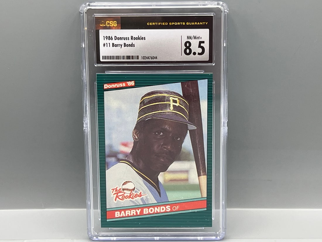 1986 Donruss The Rookies Barry Bonds #11 CSG NM-MT+ 8.5: 1986 Donruss The Rookies Barry Bonds #11 CSG NM-MT+ 8.5