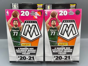 Lot of (2) 2020-21 Panini Mosaic Basketball Sealed Hanger Boxes