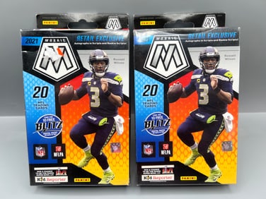 Lot of (2) 2021 Panini Mosaic Football Sealed Hanger Boxes