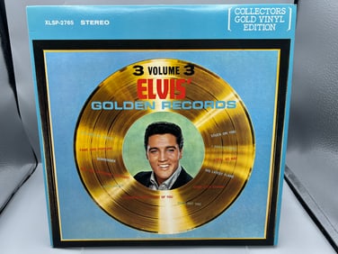 1978 Elvis Presley Elvis Golden Records Volume 3 Canada Release Reissue Transparent Gold Vinyl Album