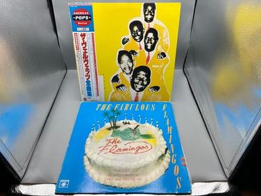 Lot of (2) The Flamingos & The Velvets Japan Release Vinyl Albums - Varying Conditions
