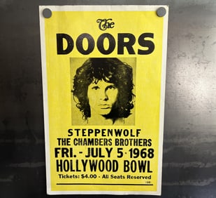 The Doors Hollywood Bowl 14x22 Concert Poster on Heavy Card Stock - Unknown printing date