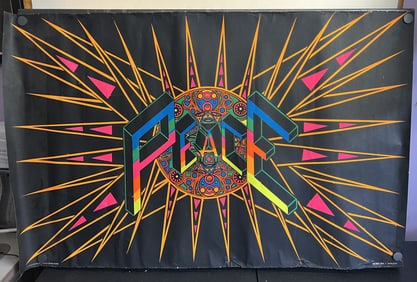 Vintage & Original 1970s Arcturus Coma "Peace" by Tom Korpalski - 43.5"x27.5" Blacklight Poster -