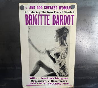 And God Created Woman 14x22 Movie Poster on Heavy Card Stock - Unknown printing date - Brigitte: And God Created Woman 14x22 Movie Poster on Heavy Card Stock - Unknown printing date - Brigitte Bardot