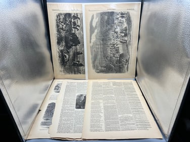 1861-1867 Vintage Harper's Weekly Pages with Woodcut Illustrations - Several Civil War era articles