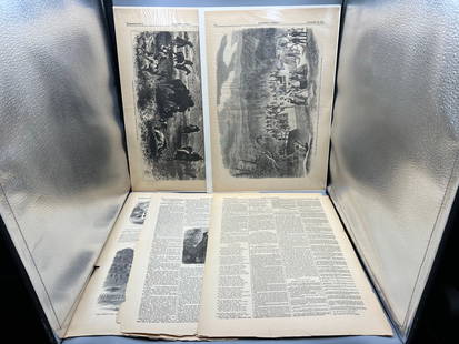 1861-1867 Vintage Harper's Weekly Pages with Woodcut Illustrations - Several Civil War era articles: 1861-1867 Vintage Harper's Weekly Pages with Woodcut Illustrations - Several Civil War era articles and illustrations
