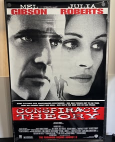 1997 Conspiracy Theory Original Double Sided 27x40 Theatrical Movie Poster - Mel Gibson & Julia