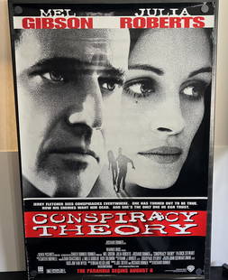 1997 Conspiracy Theory Original Double Sided 27x40 Theatrical Movie Poster - Mel Gibson & Julia: 1997 Conspiracy Theory Original Double Sided 27x40 Theatrical Movie Poster - Mel Gibson & Julia Roberts