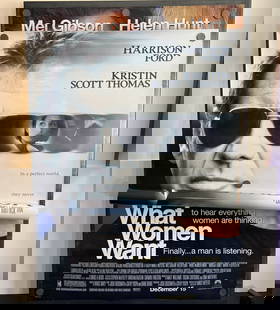 2000 What Women Want & 1999 Random Hearts Original Double Sided 27x40 Theatrical Movie Posters - Mel: 2000 What Women Want & 1999 Random Hearts Original Double Sided 27x40 Theatrical Movie Posters - Mel Gibson, Helen Hunt, Harrison Ford