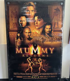 2001 The Mummy Returns Original Double Sided 27x40 Theatrical Movie Poster - Brendan Fraser, Dwyane: 2001 The Mummy Returns Original Double Sided 27x40 Theatrical Movie Poster - Brendan Fraser, Dwyane Johnson