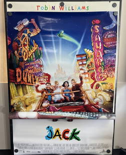 1996 Jack & 2000 The Flintstones In Viva Rock Vegas Original Double Sided 27x40 Theatrical Movie: 1996 Jack & 2000 The Flintstones In Viva Rock Vegas Original Double Sided 27x40 Theatrical Movie Posters - Robin Williams