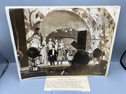 1932 MGM Buster Keaton & Jimmy Durante "Speak Easily" Original 10x13 Publicity Movie Still W/ Snipe: 1932 MGM Buster Keaton & Jimmy Durante "Speak Easily" Original 10x13 Publicity Movie Still W/ Snipe Attached To Back Folded To Front - 627-X-32