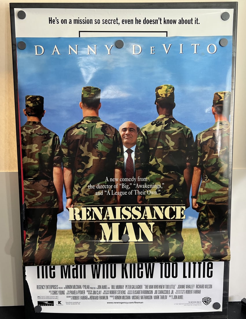 1997 The Man Who Knew Too Little & 1994 Renaissance Man Original Double Sided 27x40 Theatrical Movie (1 of 13)
