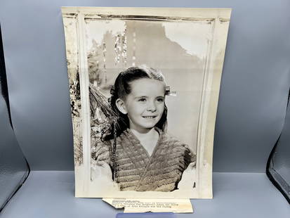 1942 MGM "Journey For Margaret" Original 10x13 Publicity Movie Still W/ Snipe Attached To Back: 1942 MGM "Journey For Margaret" Original 10x13 Publicity Movie Still W/ Snipe Attached To Back Folded To Front - Margaret O'Brien - 1260x103x
