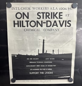 Vintage & Original 1970 International Chemical Workers Local 342 On Strike at Hilton-Davis Chem