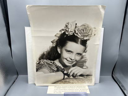 1947 MGM Margaret O'Brien "The Unfinished Dance" Original 11.5x14 Publicity Movie Still W/ Snipe: 1947 MGM Margaret O'Brien "The Unfinished Dance" Original 11.5x14 Publicity Movie Still W/ Snipe Attached To Back Folded To Front - S1387-6