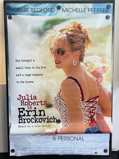 1996 Up Close And Personal & 2000 Erin Brockovich Original Double Sided 27x40 Theatrical Movie: 1996 Up Close And Personal & 2000 Erin Brockovich Original Double Sided 27x40 Theatrical Movie Posters - Julia Roberts, Robert Redford, Michelle Pfeiffer