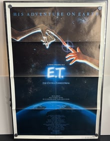 1982 E.T. The Extra Terrestrial #820073 Original 27x41 Folded One Sheet Theatrical Movie Poster