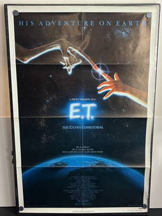 1982 E.T. The Extra Terrestrial #820073 Original 27x41 Folded One Sheet Theatrical Movie Poster: 1982 E.T. The Extra Terrestrial #820073 Original 27x41 Folded One Sheet Theatrical Movie Poster