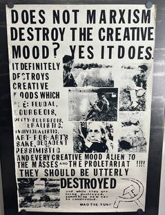Vintage & Original 1970s Counterculture Protest 23"x35" Poster - Mao Tse Tung Quote: Vintage & Original 1970s Counterculture Protest 23"x35" Poster - Mao Tse Tung Quote