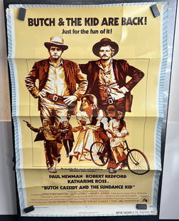 1974 Butch Cassidy & The Sundance Kid Original 28x40 Re-Release Theatrical Movie Poster Proof - Rare: 1974 Butch Cassidy & The Sundance Kid Original 28x40 Re-Release Theatrical Movie Poster Proof - Rare Heavy Card stock Example