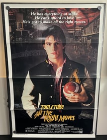 1983 All The Right Moves W/ Tom Cruise Original 27x41 Folded One Sheet Theatrical Movie Poster -