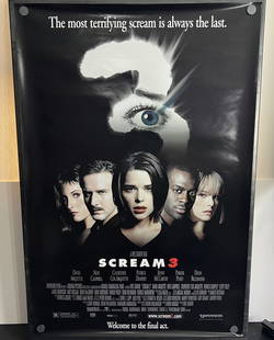 2000 Scream 3 Original Double Sided 27x40 Theatrical Movie Poster - Neve Campbell, David Arquette,: 2000 Scream 3 Original Double Sided 27x40 Theatrical Movie Poster - Neve Campbell, David Arquette, Courtney Cox, Patrick Dempsey