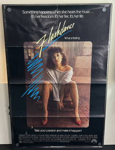 1983 Flashdance Original 27x41 Folded Theatrical Movie Poster - Jennifer Beals: 1983 Flashdance Original 27x41 Folded Theatrical Movie Poster - Jennifer Beals