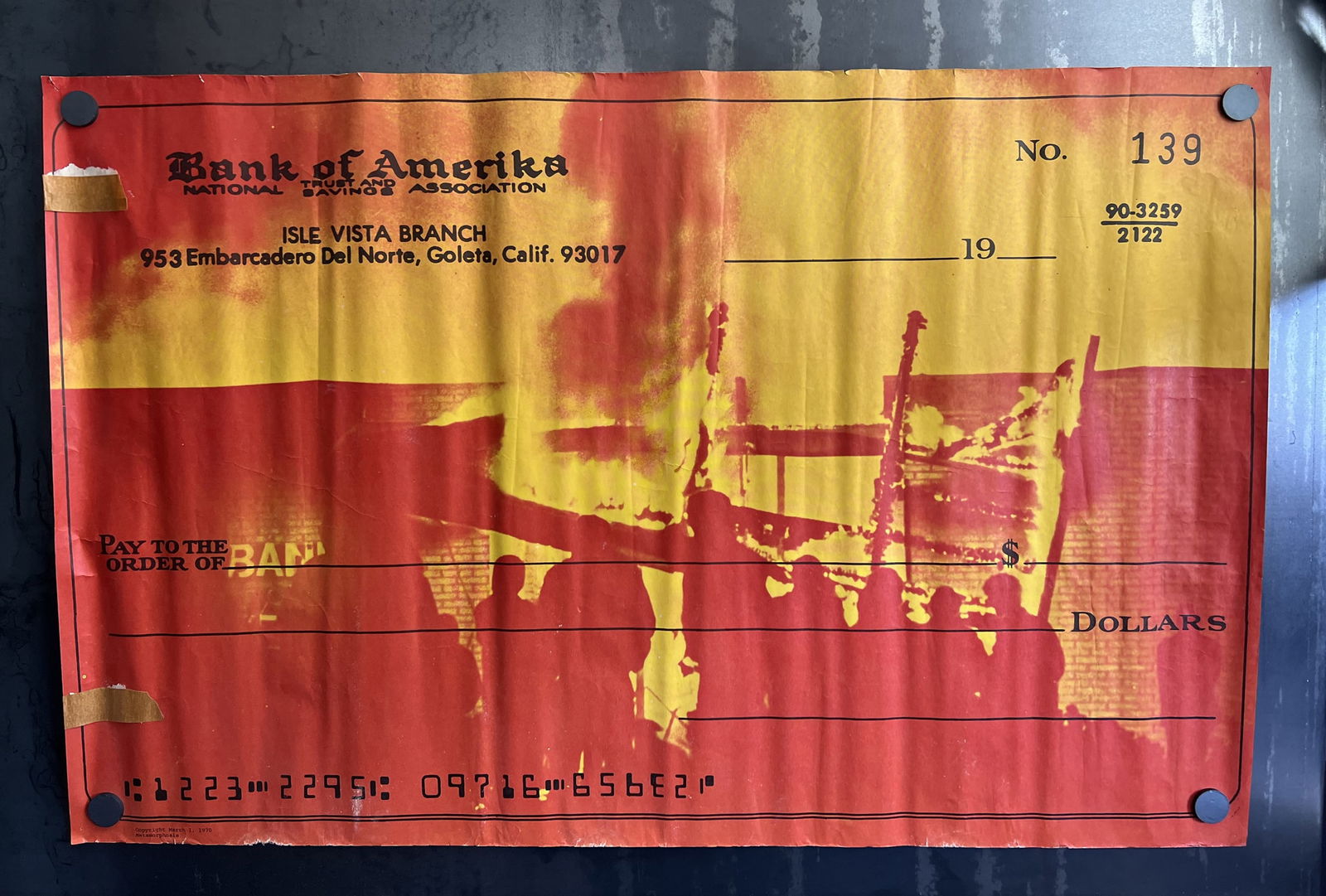 Vintage & Original 1970 Metamorphosis Bank of Amerika 34.25"x22.25" Poster - Commemoraties the (1 of 12)