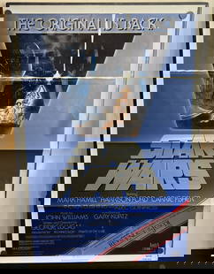 1982 Star Wars Original #R820106 27x41 Re-Release Folded Theatrical Movie Poster - Revenge of the: 1982 Star Wars Original #R820106 27x41 Re-Release Folded Theatrical Movie Poster - Revenge of the Jedi Hype Promo in Corner