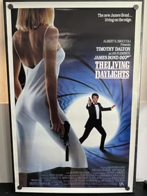 1987 James Bond 007 The Living Daylights Original Single Sided 27x40 Theatrical Movie Poster -
