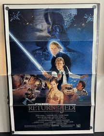 1983 Star Wars Return of The Jedi Original 27x41 One Sheet Style B Folded Theatrical Movie Poster -