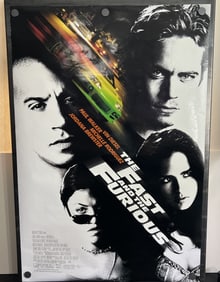 2001 The Fast And The Furious Original Double Sided 27x40 Theatrical Movie Poster - Vin Diesel, Paul