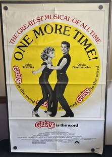 1980 Grease #R800068 Original Re-Release 27x41 Folded Theatrical Movie Poster: 1980 Grease #R800068 Original Re-Release 27x41 Folded Theatrical Movie Poster