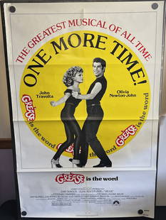 1980 Grease #R800068 Original Re-Release 27x41 Folded Theatrical Movie Poster: 1980 Grease #R800068 Original Re-Release 27x41 Folded Theatrical Movie Poster