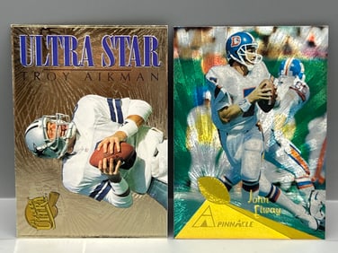 1994 Fleer Ultra Troy Aikman Ultra Star #1 & 1994 Pinnacle John Elway Trophy Collection #12